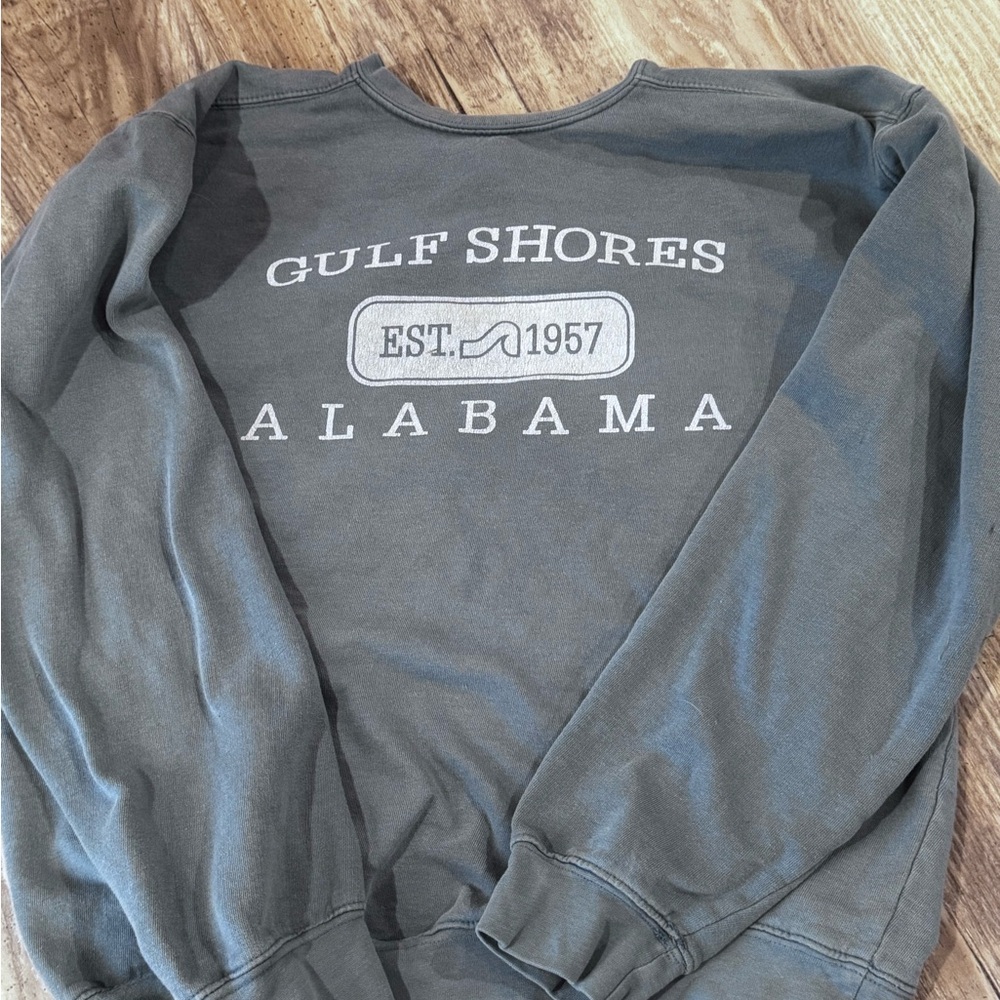 Grayish Blue Gulf Shores Alabama Men's Sweater